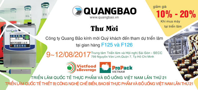Thư mời tham dự triễn lãm Vietfood và Propack Viet Nam 2017